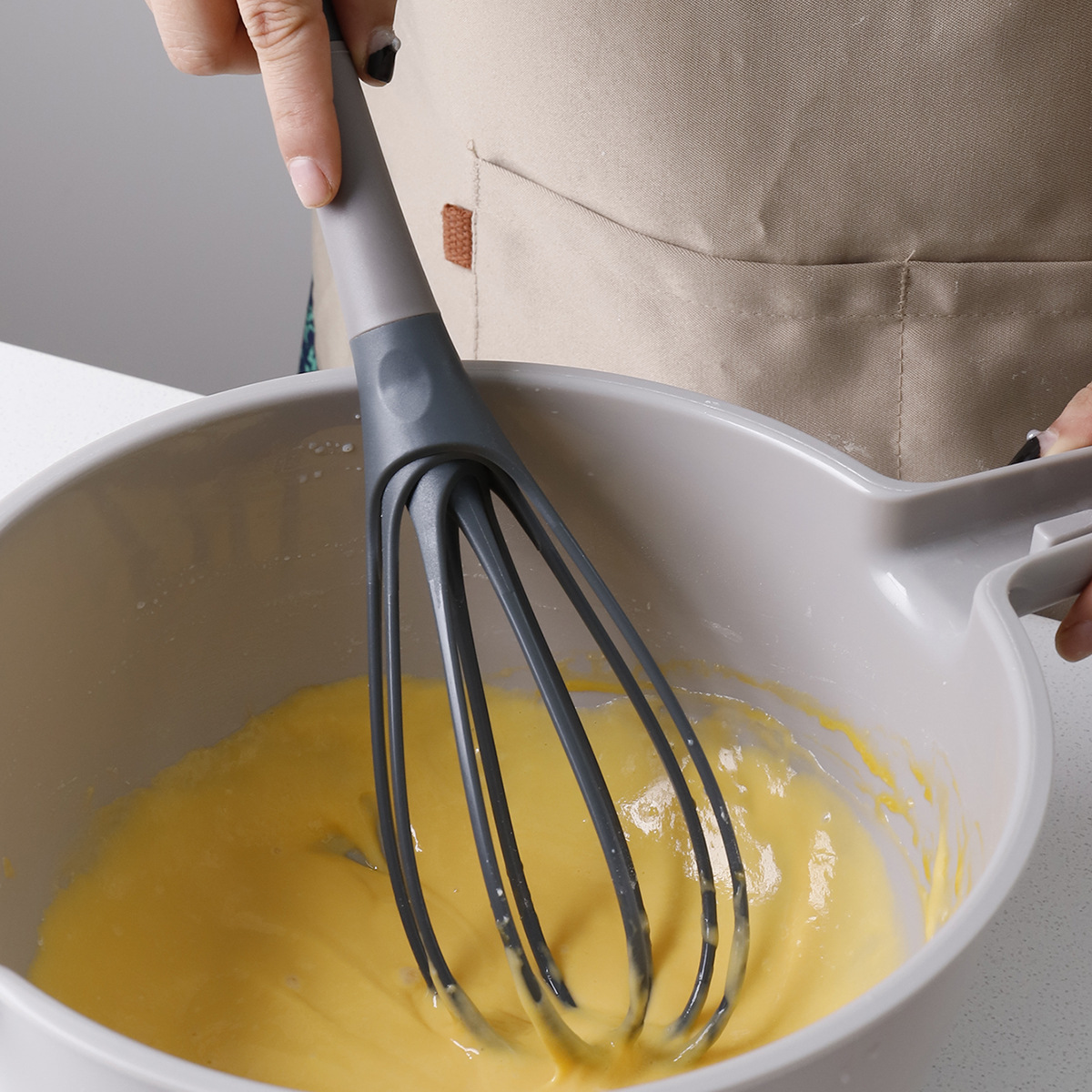 Immersion Hand Blender Set - 1 pièce Fouet à œufs rotatif,