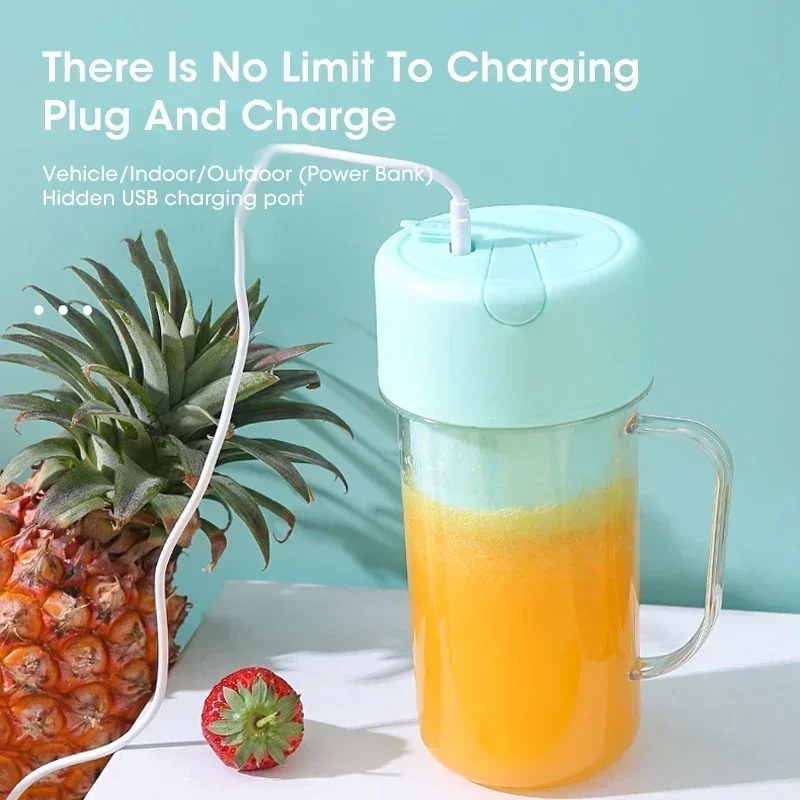 Portable Blender Usb Rechargeable - Mini-mixeur portable rechargeable USB avec paille,
