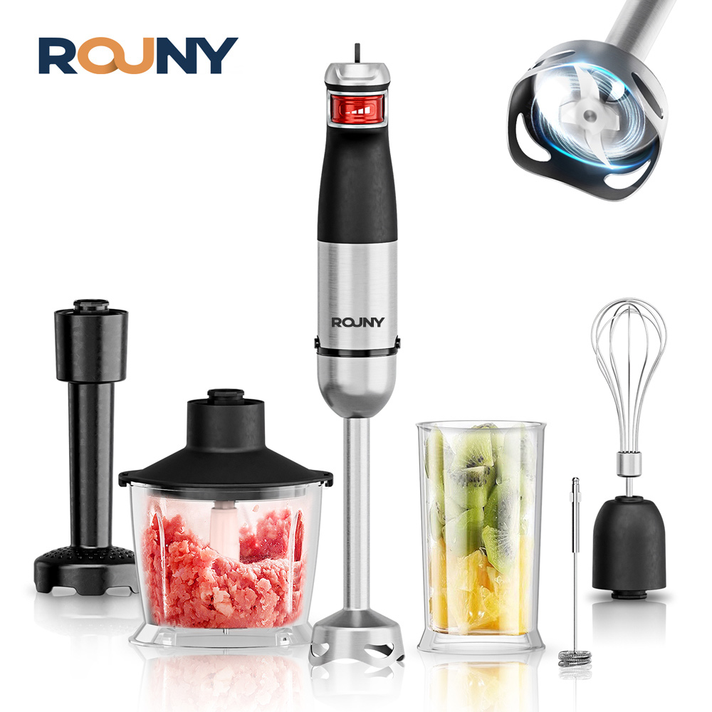 Immersion Hand Blender Set - Mixeur Plongeant Électrique Portable 6-en-1 Multifonction,