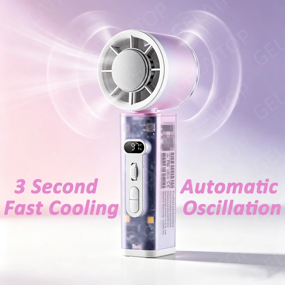 Portable Blender Usb Rechargeable - Ventilateur portable 2026 à oscillation automatique,