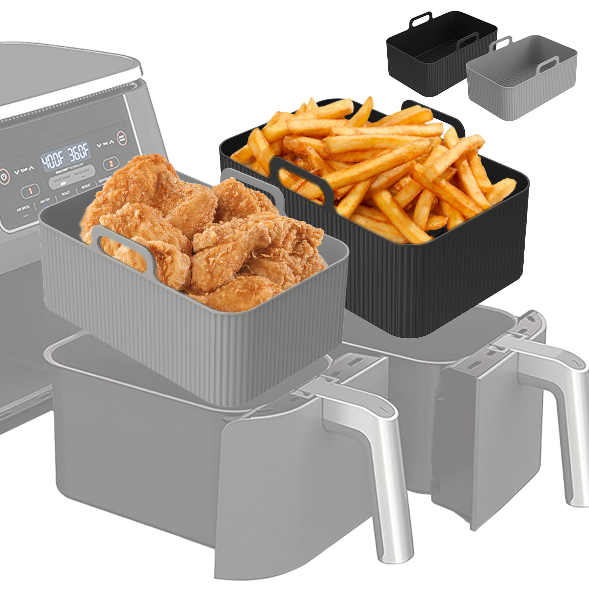 Air Fryer Silicone Pot Liner - Revêtement de friteuse à Air en
