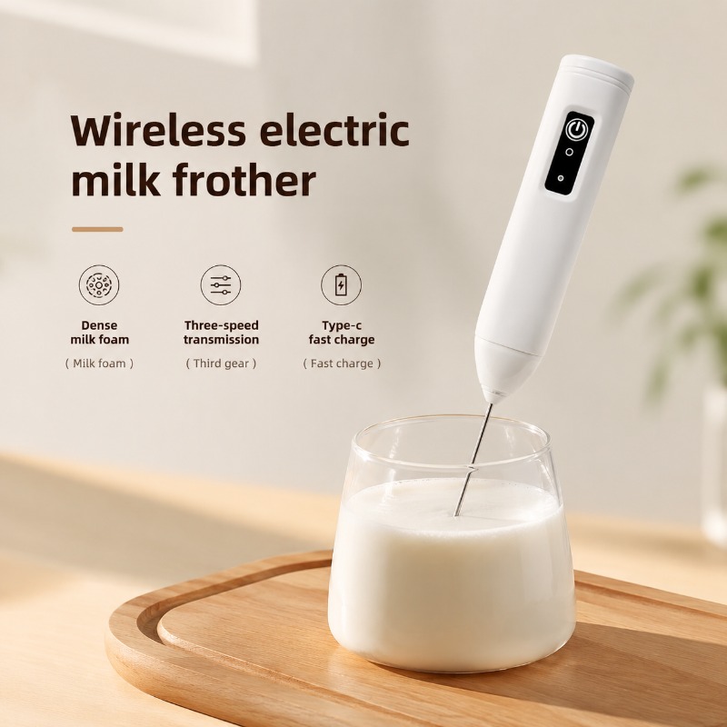 Electric Milk Frother Handheld - Mousseur à lait électrique + batteur