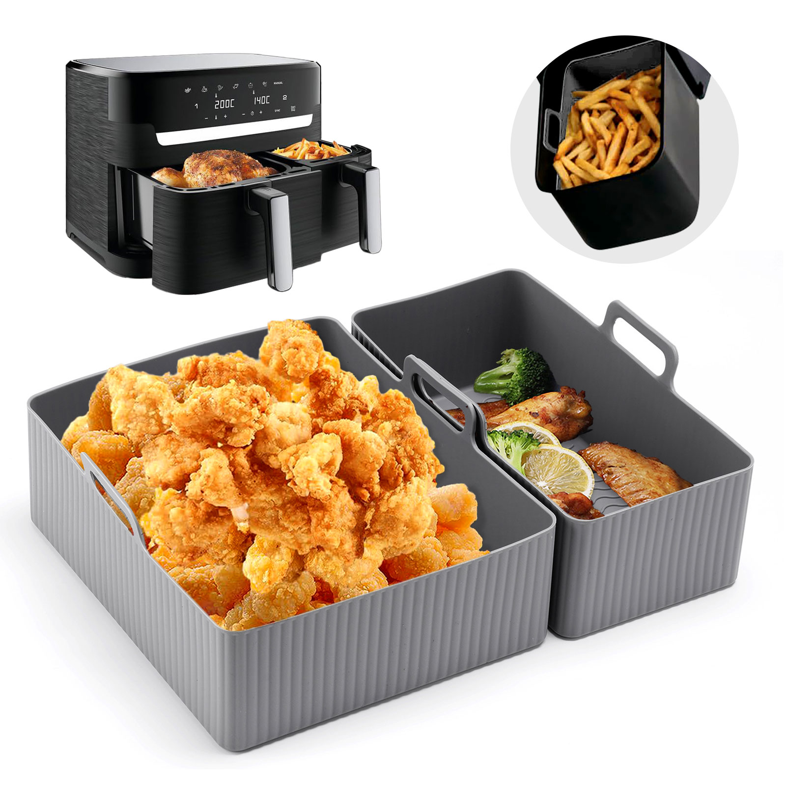 Air Fryer Silicone Pot Liner - Tapis de friteuse à Air en