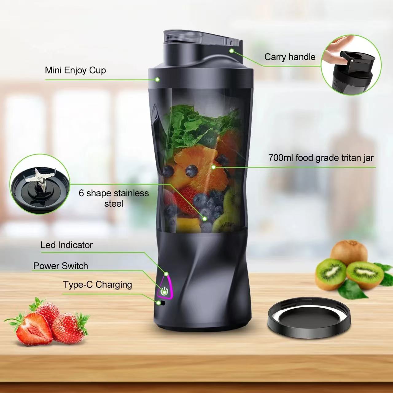Mixeur Électrique Portable 700 - Portable Blender Usb Rechargeable avis et prix