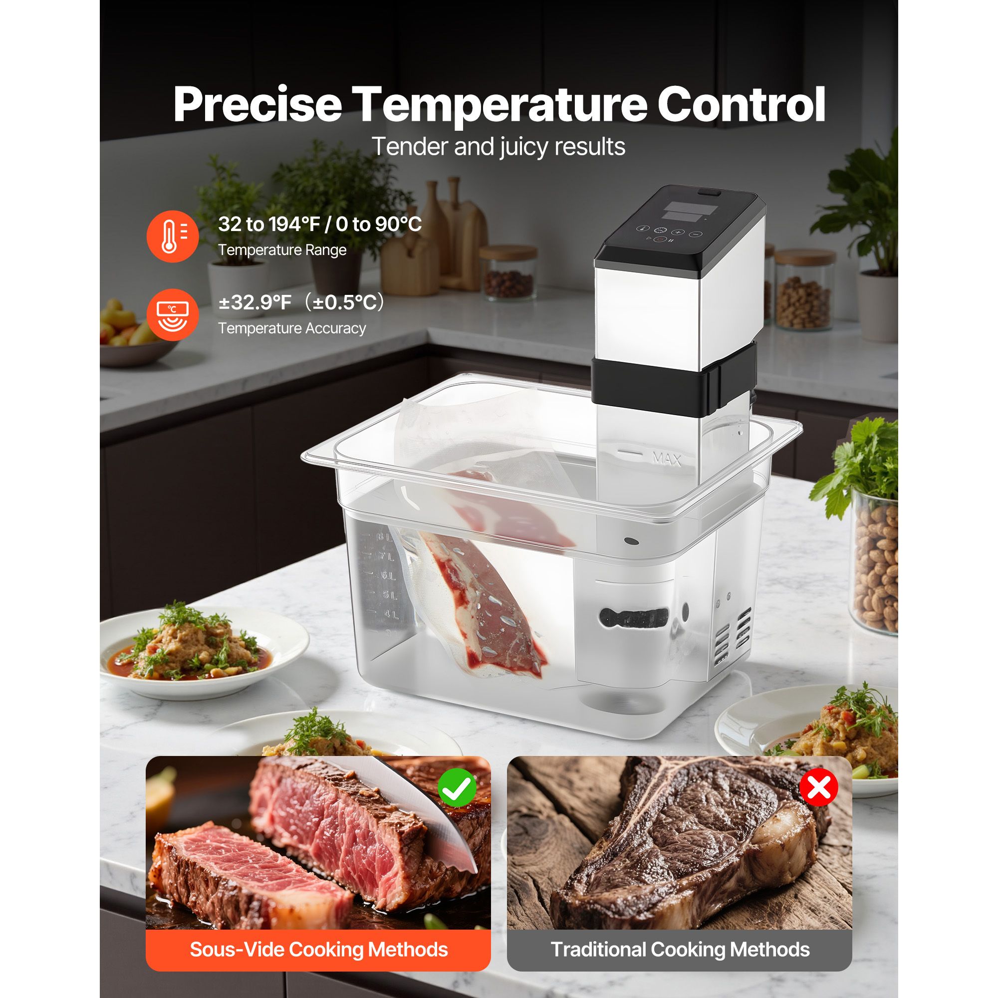 Sous-vide 1500W pour cuisson d - Digital Sous Vide Precision Cooker avis et prix