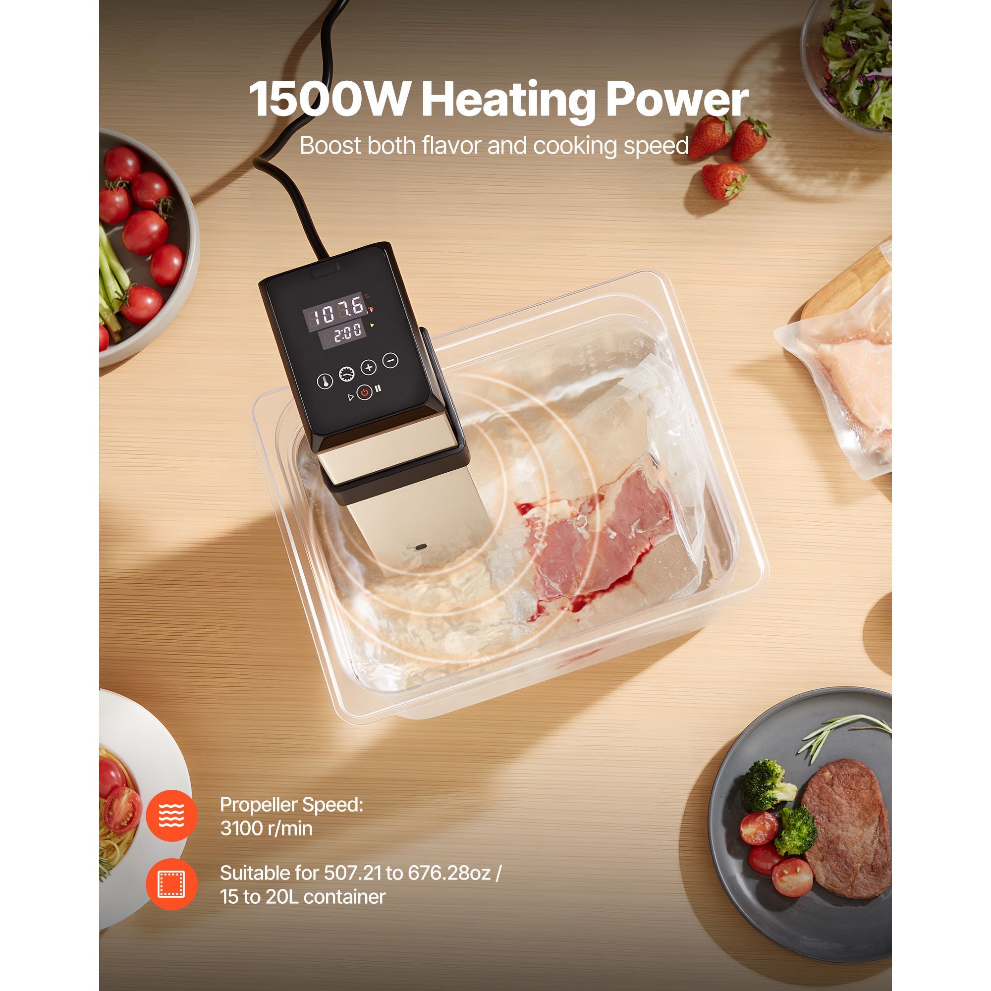 Sous-vide 1500W pour cuisson d - Digital Sous Vide Precision Cooker avis et prix