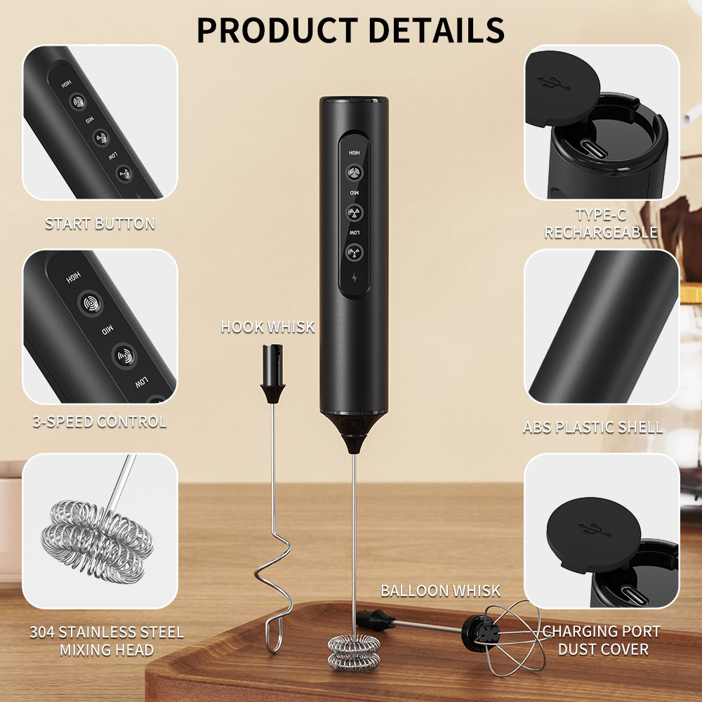 Mousseur à lait électrique por - Electric Milk Frother Handheld avis et prix