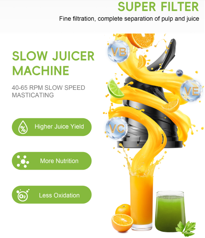 Extracteur de jus commercial é - Electric Slow Juicer Cold Press avis et prix