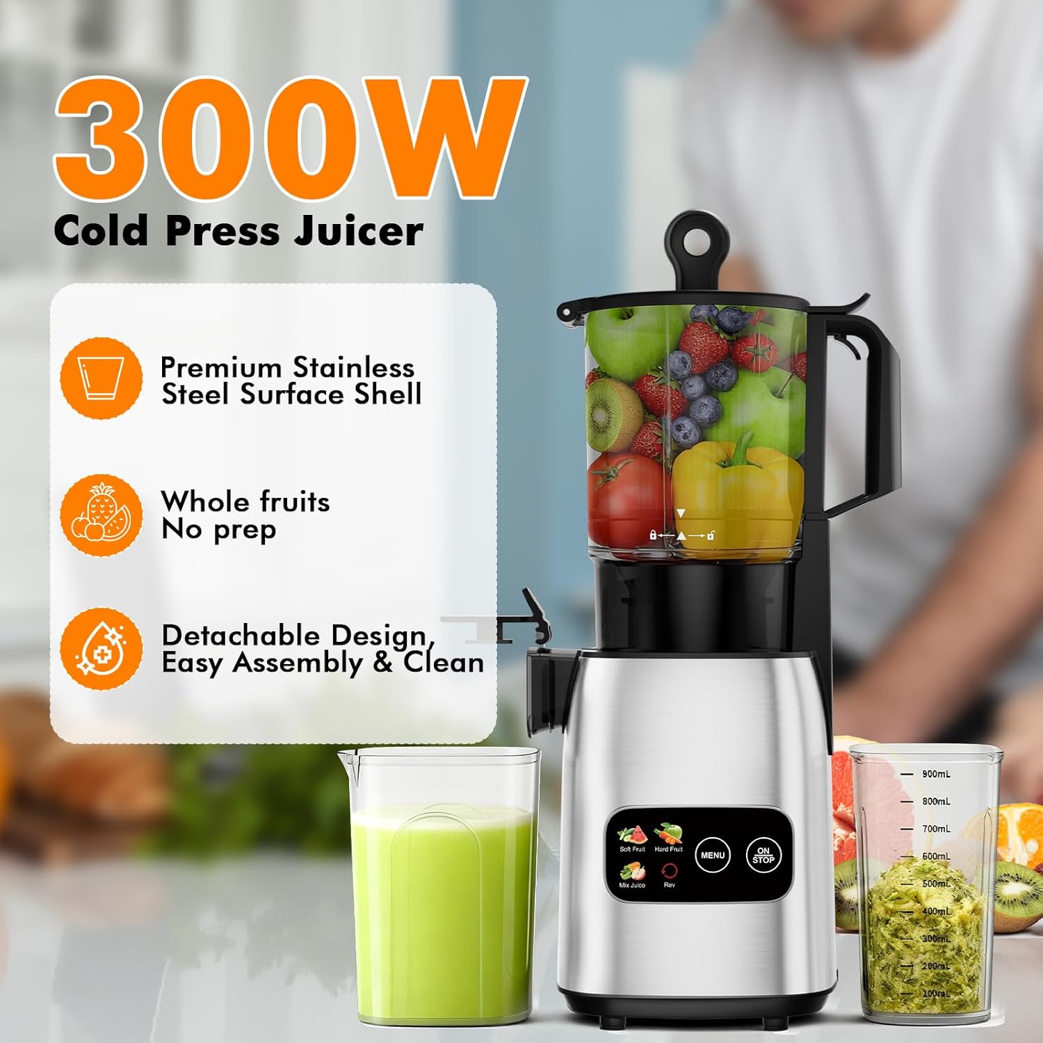 Extracteur de jus à pression à - Electric Slow Juicer Cold Press avis et prix