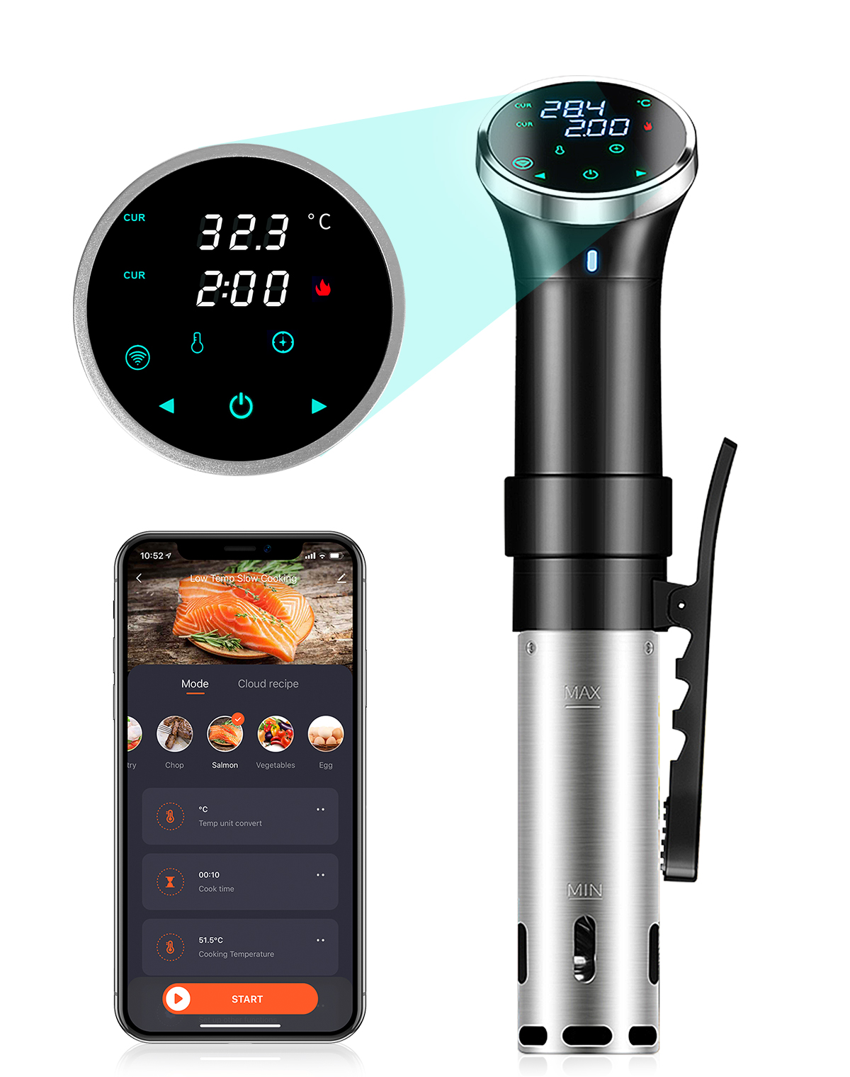 Cuisinière sous vide 1100W, ci - Digital Sous Vide Precision Cooker avis et prix